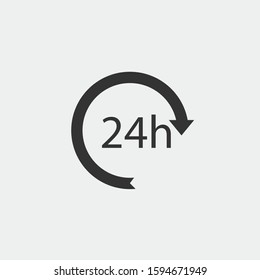 24 hour service vector icon illustration sign