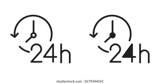  Conjunto de iconos de Vector de servicio las 24 horas.