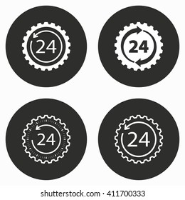 24 hour service    vector icon. Illustration isolated for graphic and web design.
