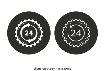 24 hour service vector icon. Illustration isolated for graphic and web design.