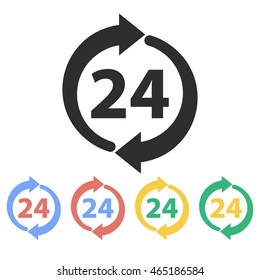24 hour service vector icon. Illustration isolated on white background for graphic and web design.