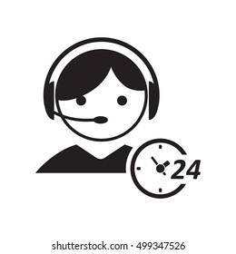 24 hour service vector icon on the white background