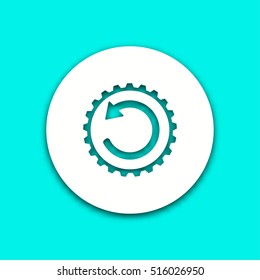 24 hour service vector icon with shadow. Illustration isolated for graphic and web design.