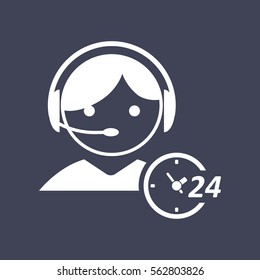 24 hour service vector icon