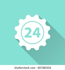 24 hour service vector icon. Illustration isolated for graphic and web design.
