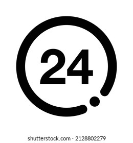 24 hour sign. Editable vectors.