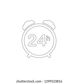 24 hour steady available services. simple flat vector icon illustration. outline line symbol - editable stroke