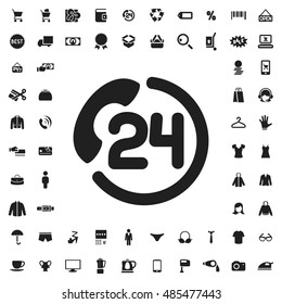 24 hour support icon illustration isolated vector sign symbol