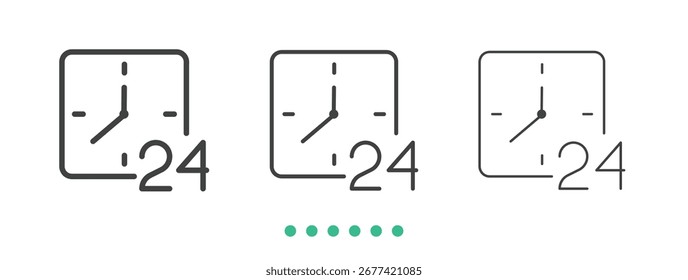 Support-Symbol rund um die Uhr Dünne Linie Symbol Vektor