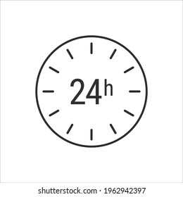 24 hour symbol with transparent background.