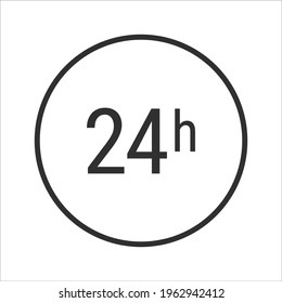 símbolo 24 horas con fondo transparente.