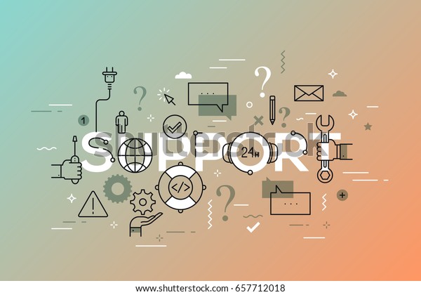 24 Hour Technical Support Service Frequently Stock Vector Royalty