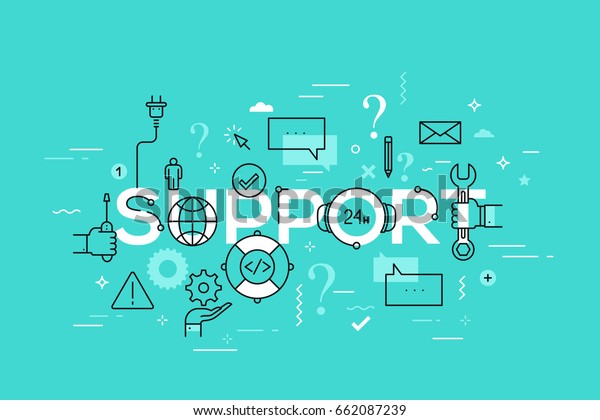 24 Hour Technical Support Service Frequently Stock Image