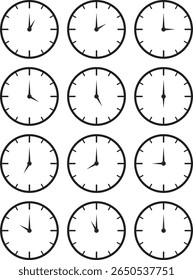 24 hour time clock, all 12 time clock