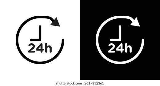 24 Hour time icon vector for web and mobile app. Symbol isolated.