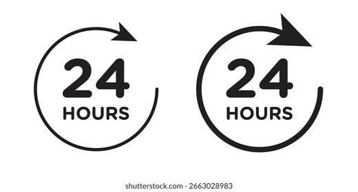 24-Stunden-Symbol Vektor Design Element Logo Vorlage