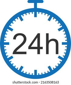 24 hour timer icon, stopwatch icon vector