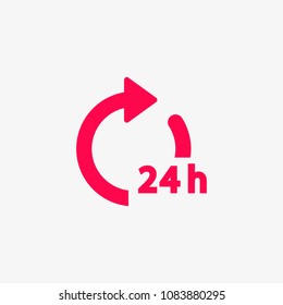 24 hour vector icon