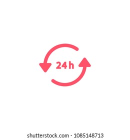 24 hour vector icon