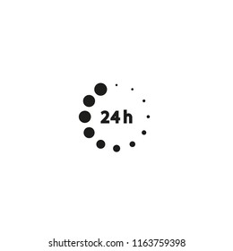 24 hour vector icon