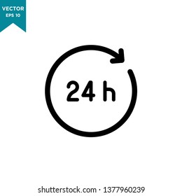 24 hour vector icon 