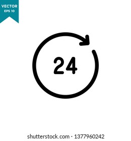 24 hour vector icon 