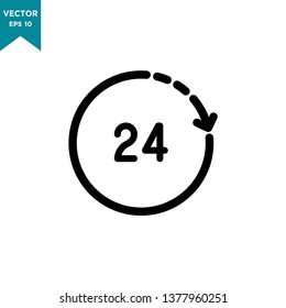 24 hour vector icon 