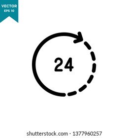 24 hour vector icon 