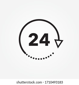 24 hour vector icon on eps 10