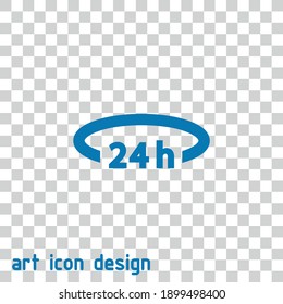 Icono vectorial de 24 horas en un fondo abstracto