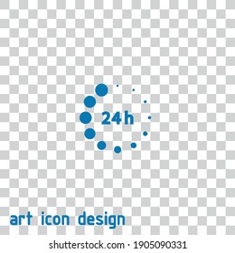 24 hour vector icon on an abstract background
