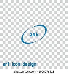 24 hour vector icon on an abstract background