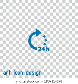 24 hour vector icon on an abstract background