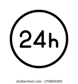 24 hour vector thin line icon 