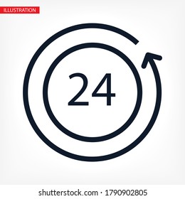 24 Stunden 10 eps Bond Icon Design Vektorgrafik
