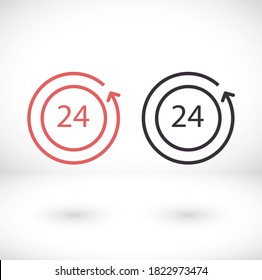 24 horas 10 eps diseño de icono de enlace vectorial gráfico