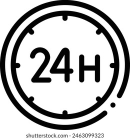 24 hours 11 icon. Thin Linear Style Design Isolated On White Background
