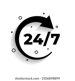 24 hours and 7 days everyday helpdesk service background vector