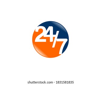 24 hours in 7 days logo design for business