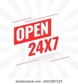 24 hours and 7 days open service assistant background vector 