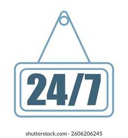 24 hours and 7 days open icon animation