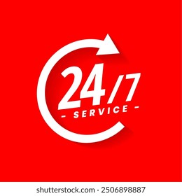 24 hours and 7 days service availability concept background vector