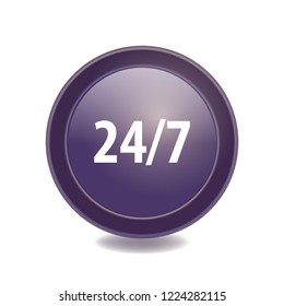 24 hours 7 days vector button, web design element