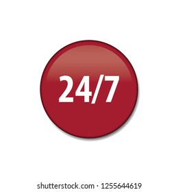 24 hours 7 days vector button, web design element
