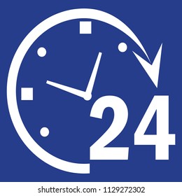 24 hours 7 days a week icon vector