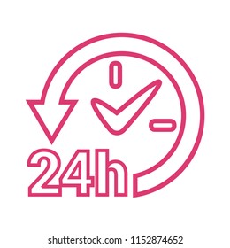 24 Hours Active Icon/ Line Icon
