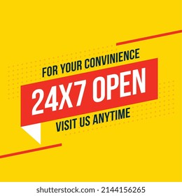 24 hours always open for service background