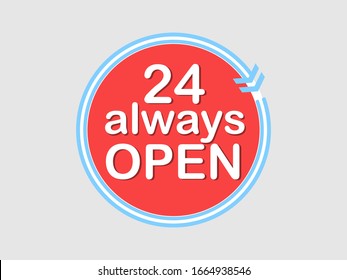 Símbolo siempre abierto 24 horas.