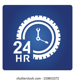 24 Hours Auto Service Symbol