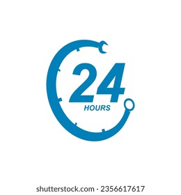 24 hours auto service symbol icon illustration design 